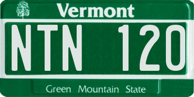 VT license plate NTN120