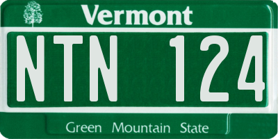 VT license plate NTN124