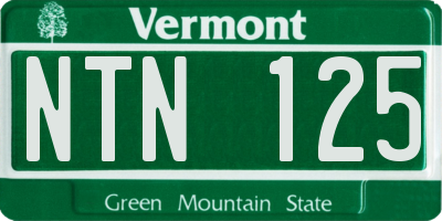 VT license plate NTN125
