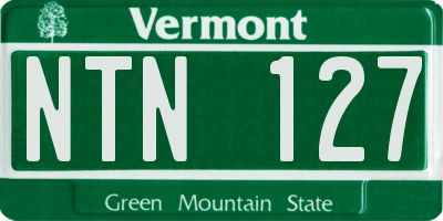 VT license plate NTN127