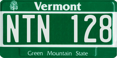 VT license plate NTN128