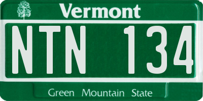 VT license plate NTN134