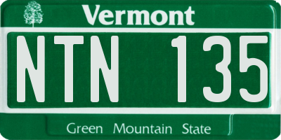 VT license plate NTN135