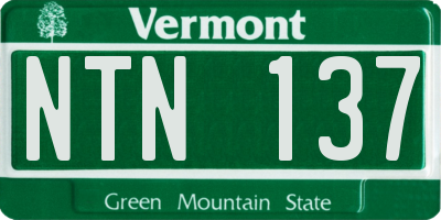 VT license plate NTN137