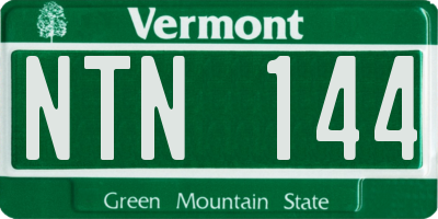 VT license plate NTN144