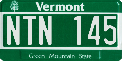 VT license plate NTN145