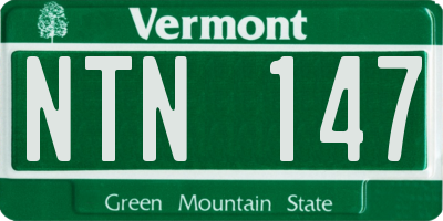 VT license plate NTN147