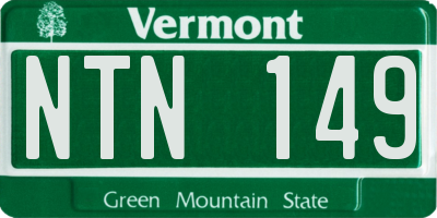 VT license plate NTN149
