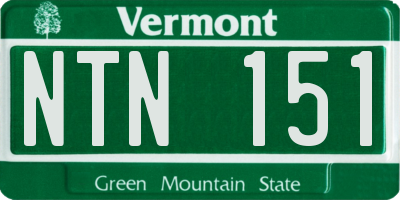 VT license plate NTN151