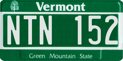 VT license plate NTN152