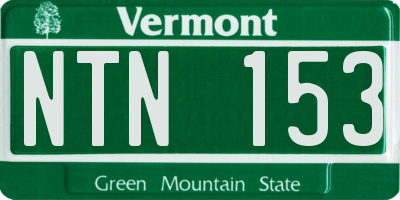 VT license plate NTN153