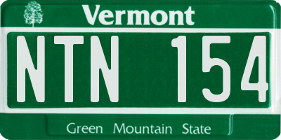VT license plate NTN154