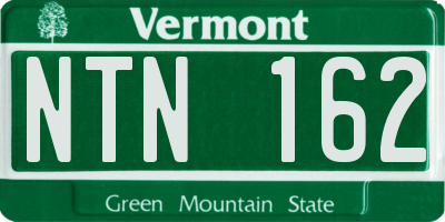 VT license plate NTN162