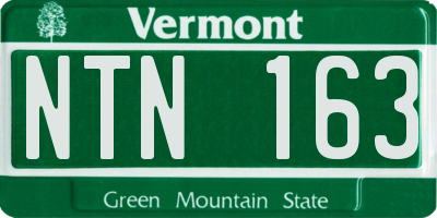 VT license plate NTN163
