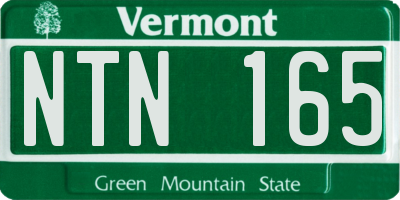 VT license plate NTN165