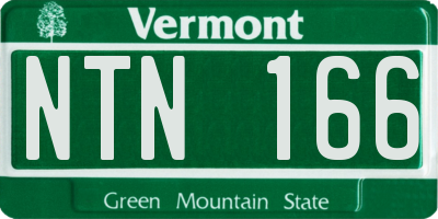 VT license plate NTN166