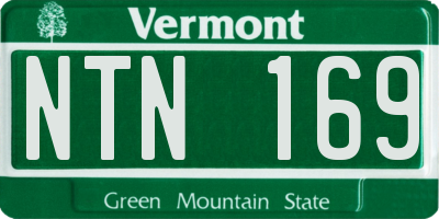 VT license plate NTN169