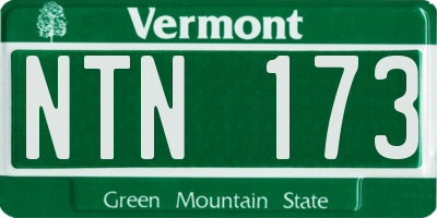 VT license plate NTN173