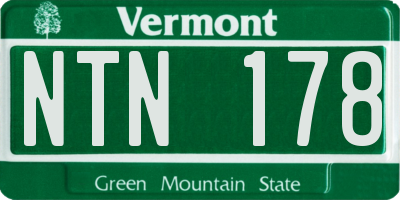 VT license plate NTN178