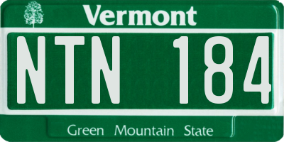 VT license plate NTN184