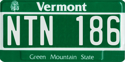 VT license plate NTN186