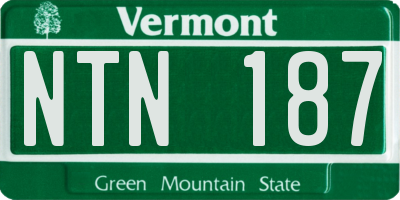 VT license plate NTN187