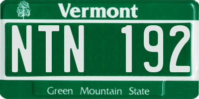VT license plate NTN192