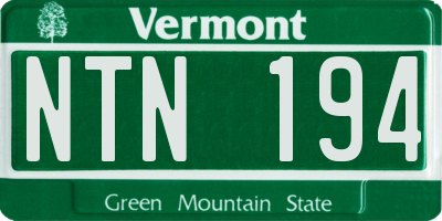 VT license plate NTN194