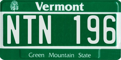 VT license plate NTN196