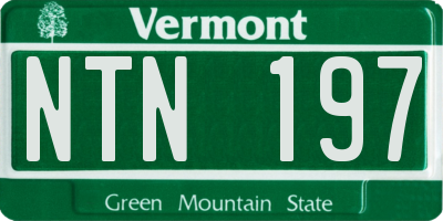 VT license plate NTN197