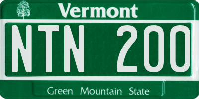 VT license plate NTN200