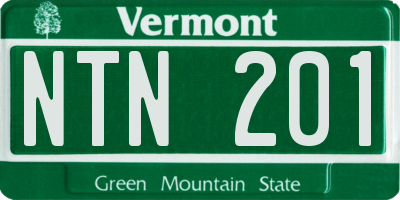 VT license plate NTN201