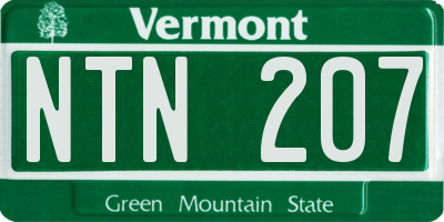 VT license plate NTN207
