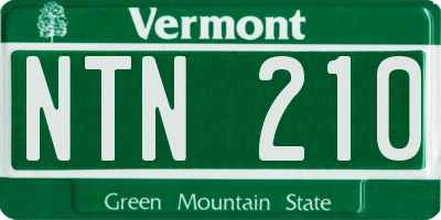VT license plate NTN210
