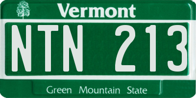 VT license plate NTN213
