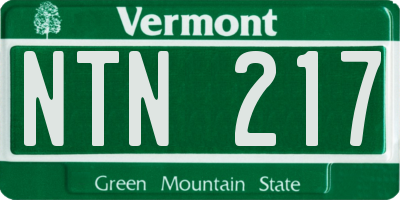VT license plate NTN217