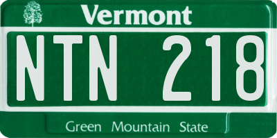VT license plate NTN218