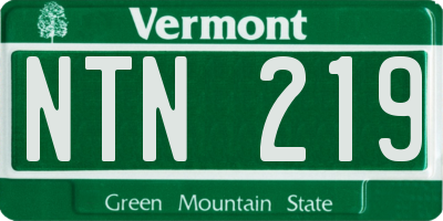 VT license plate NTN219