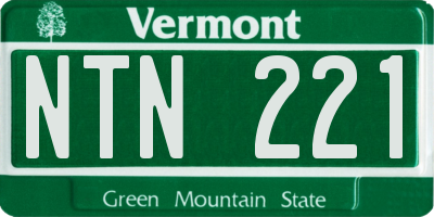 VT license plate NTN221
