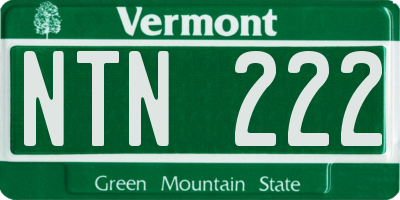 VT license plate NTN222