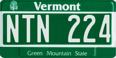 VT license plate NTN224