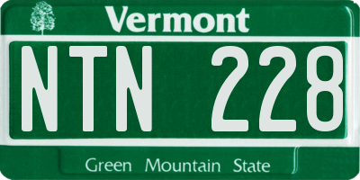 VT license plate NTN228
