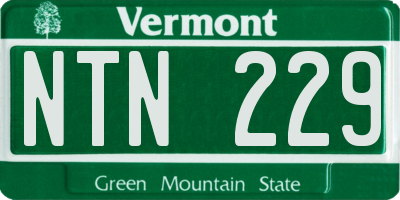 VT license plate NTN229