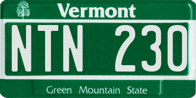 VT license plate NTN230