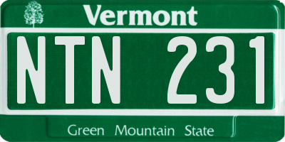 VT license plate NTN231