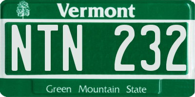 VT license plate NTN232