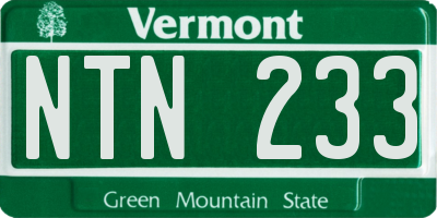 VT license plate NTN233