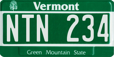 VT license plate NTN234