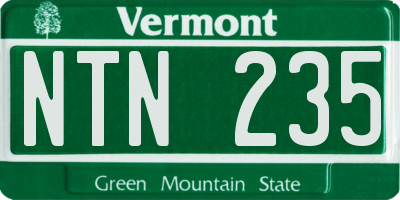 VT license plate NTN235