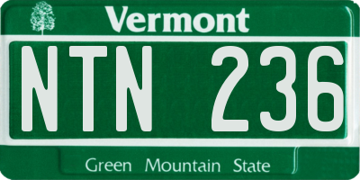VT license plate NTN236